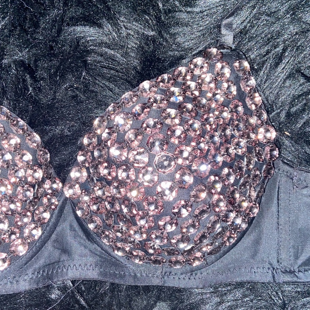 🔥HP🔥Grey & Black Bling Bra - Picture 9 of 10